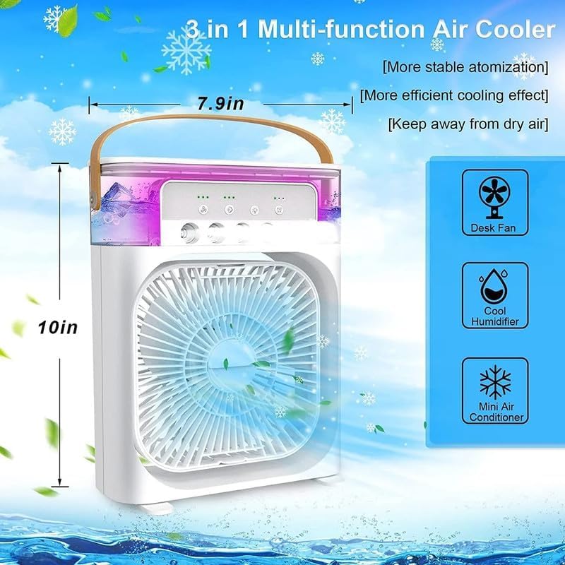 Portable Mini Air Conditioner – Quiet & USB Powered Personal Cooler with 3 Smart Speeds, 360° Adjustable Airflow & Timer for Home, Office & More Gardino